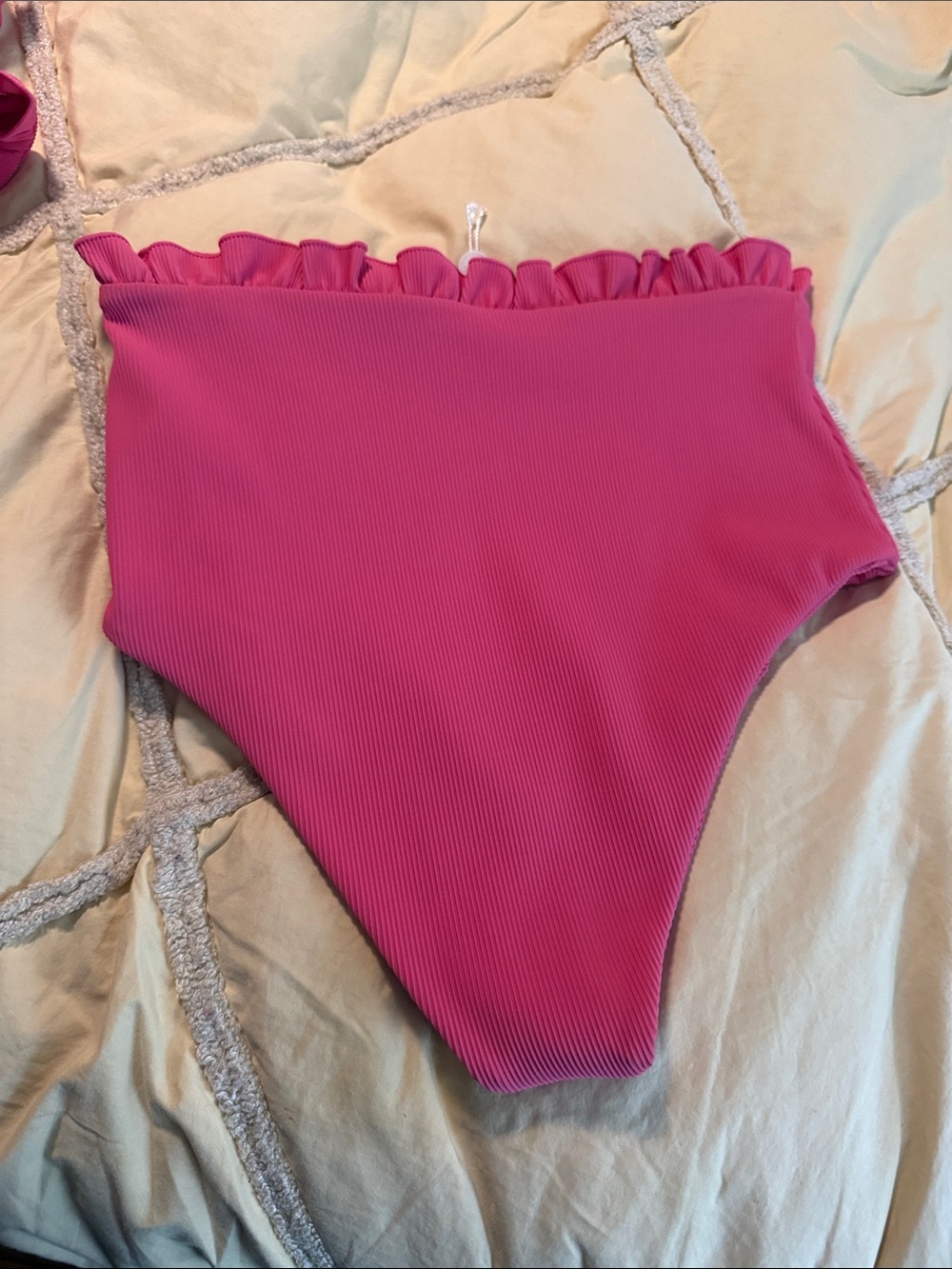 Free people Citrine women high-Waisted 2 pc Ruffle Bikini Set - Pink - Picture 13 of 15